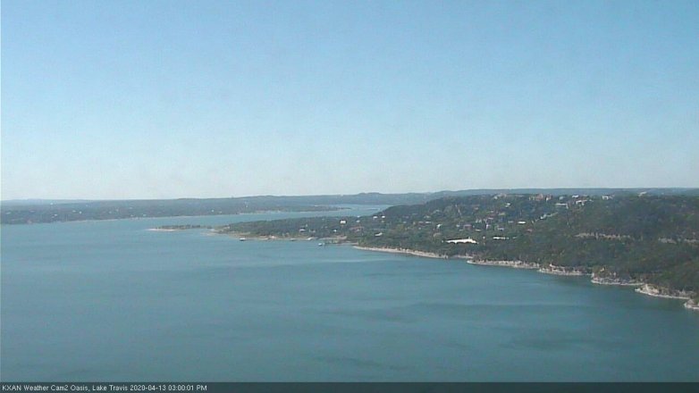 Lake Travis webcam, April 13, 2020 3:00 PM CT