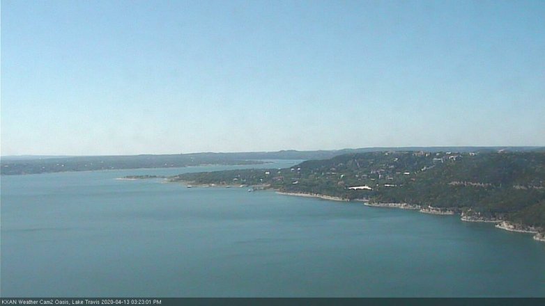 Lake Travis webcam, April 13, 2020 3:25 PM CT