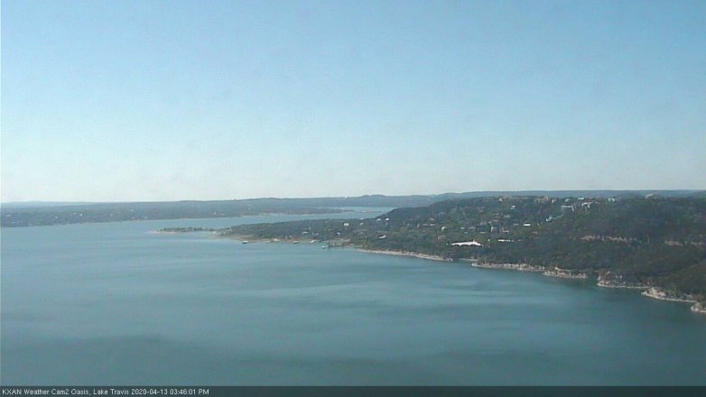 Lake Travis webcam, April 13, 2020 3:45 PM CT