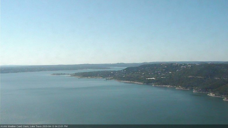 Lake Travis webcam, April 13, 2020 4:25 PM CT