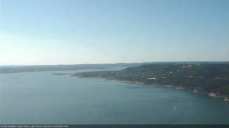Lake Travis webcam, April 13, 2020 4:45 PM CT