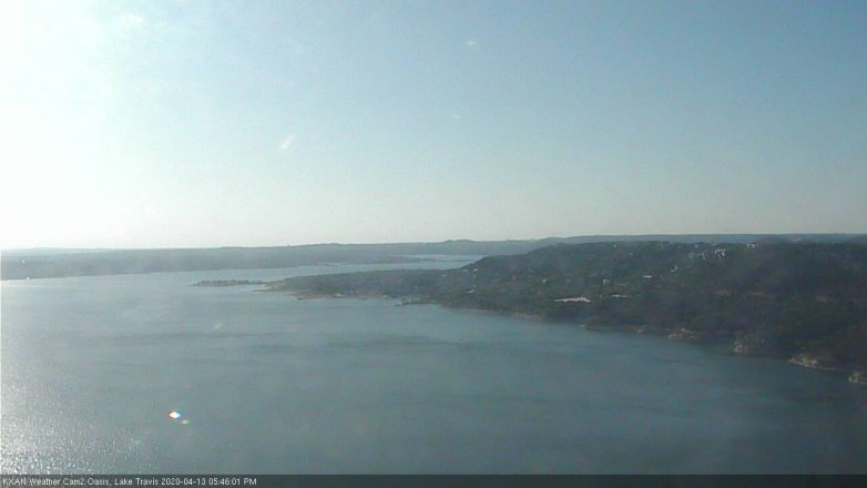 Lake Travis webcam, April 13, 2020 5:45 PM CT