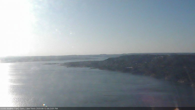 Lake Travis webcam, April 13, 2020 6:25 PM CT