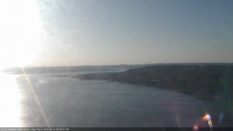 Lake Travis webcam, April 13, 2020 6:45 PM CT