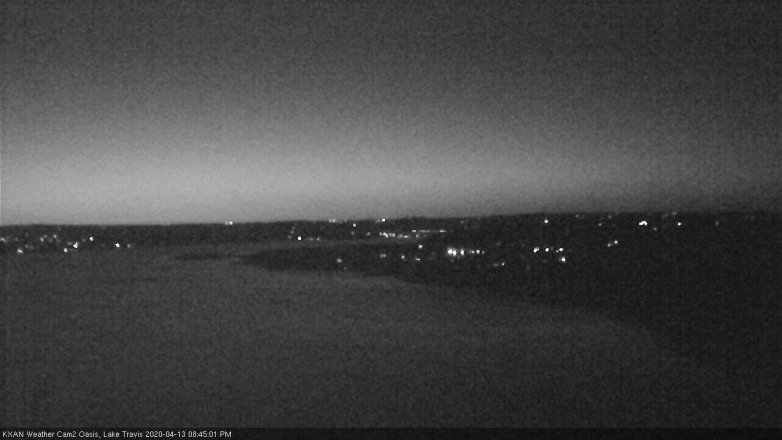Lake Travis webcam, April 13, 2020 8:45 PM CT