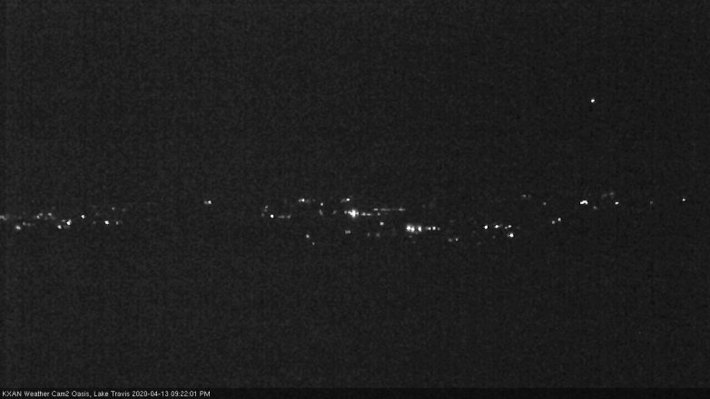 Lake Travis webcam, April 13, 2020 9:25 PM CT