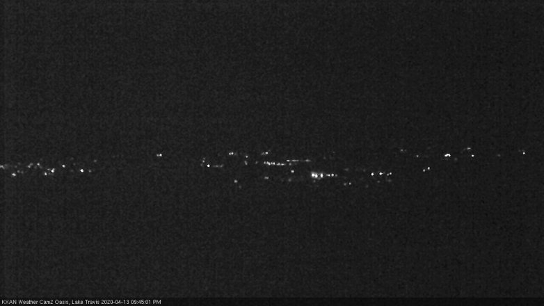 Lake Travis webcam, April 13, 2020 9:45 PM CT