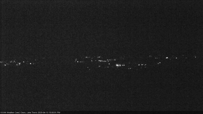 Lake Travis webcam, April 13, 2020 10:00 PM CT