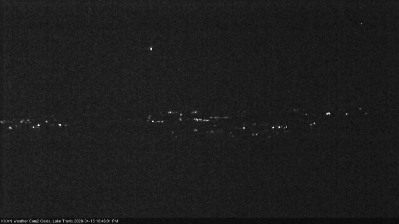 Lake Travis webcam, April 13, 2020 10:45 PM CT