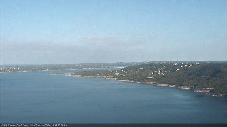 Lake Travis webcam, April 14, 2020 9:00 AM CT