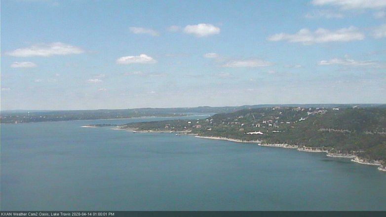 Lake Travis webcam, April 14, 2020 1:00 PM CT