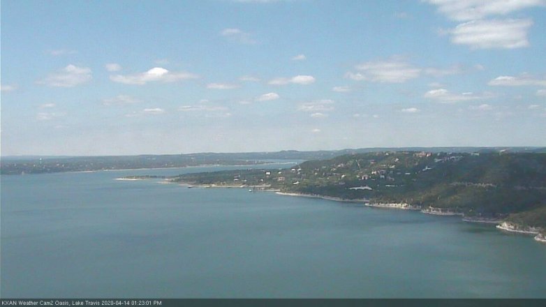 Lake Travis webcam, April 14, 2020 1:25 PM CT