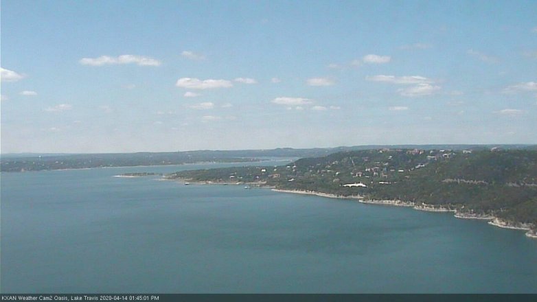 Lake Travis webcam, April 14, 2020 1:45 PM CT