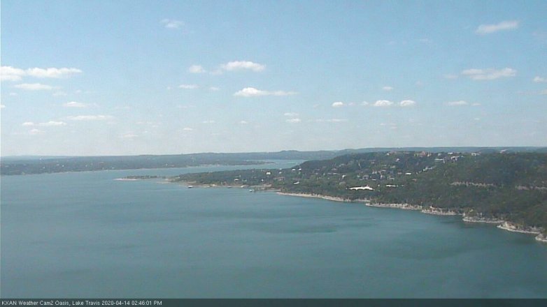 Lake Travis webcam, April 14, 2020 2:45 PM CT