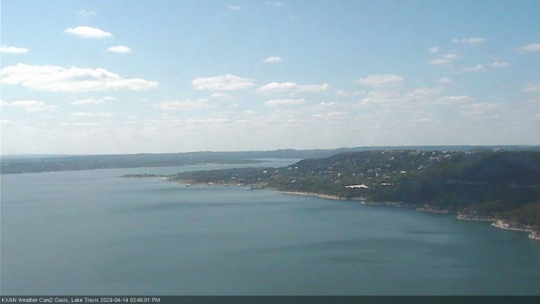 Lake Travis webcam, April 14, 2020 3:45 PM CT