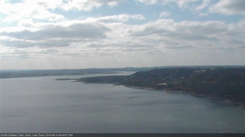 Lake Travis webcam, April 14, 2020 4:45 PM CT