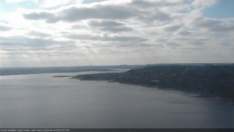 Lake Travis webcam, April 14, 2020 5:25 PM CT