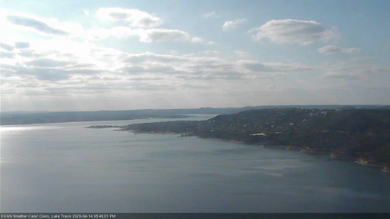 Lake Travis webcam, April 14, 2020 5:45 PM CT