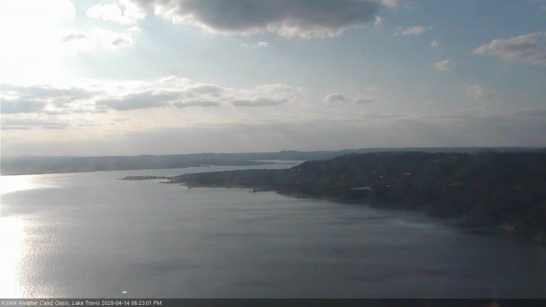 Lake Travis webcam, April 14, 2020 6:25 PM CT