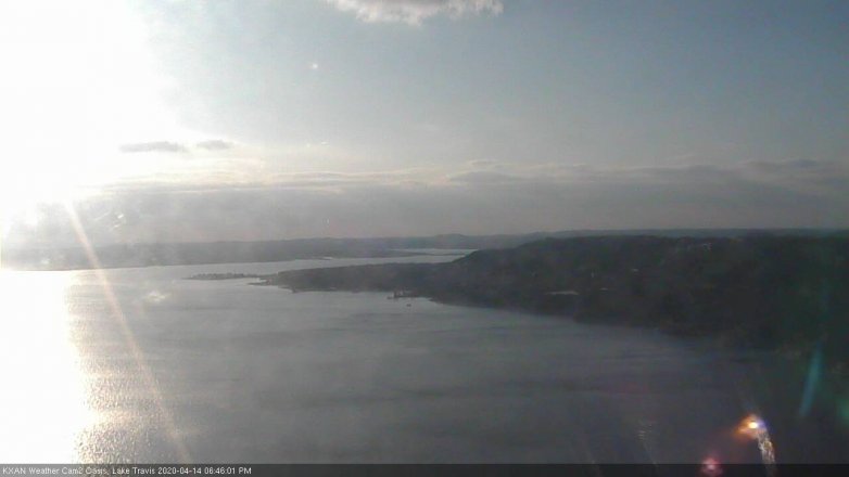 Lake Travis webcam, April 14, 2020 6:45 PM CT