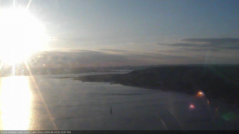 Lake Travis webcam, April 14, 2020 7:25 PM CT