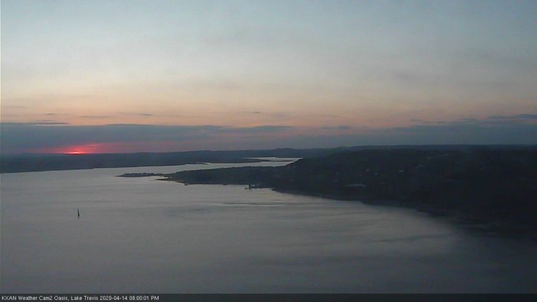 Lake Travis webcam, April 14, 2020 8:00 PM CT