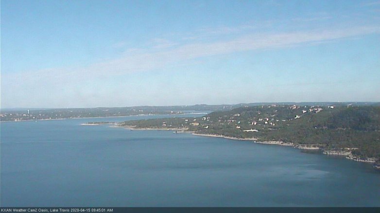 Lake Travis webcam, April 15, 2020 9:45 AM CT