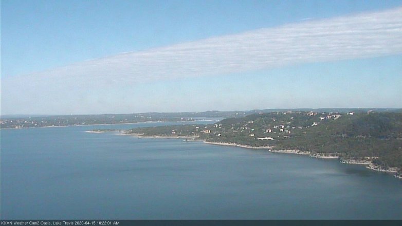Lake Travis webcam, April 15, 2020 10:25 AM CT