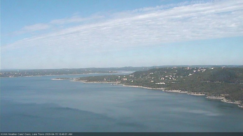 Lake Travis webcam, April 15, 2020 10:45 AM CT