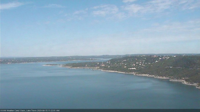 Lake Travis webcam, April 15, 2020 11:25 AM CT
