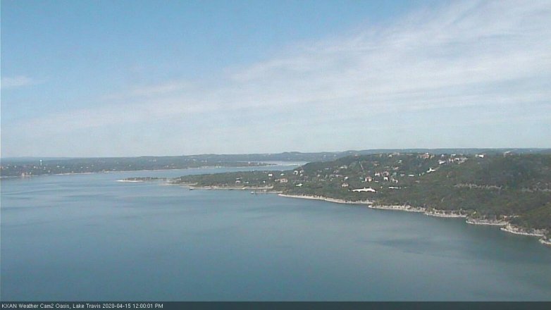 Lake Travis webcam, April 15, 2020 12:00 PM CT