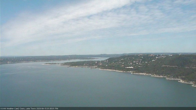 Lake Travis webcam, April 15, 2020 1:00 PM CT
