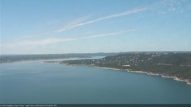 Lake Travis webcam, April 15, 2020 1:45 PM CT
