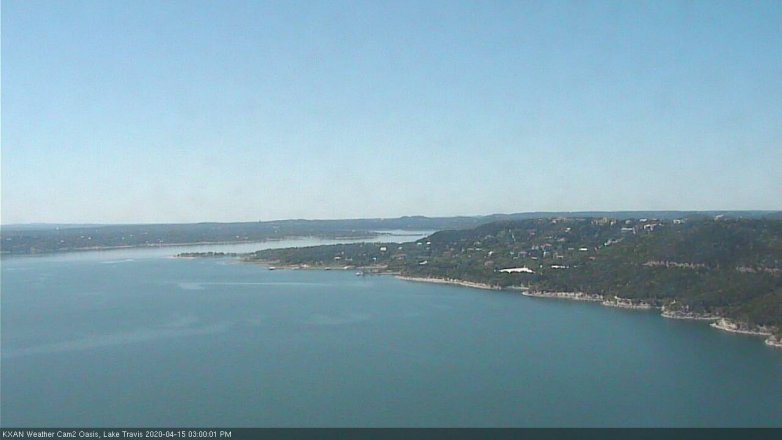 Lake Travis webcam, April 15, 2020 3:00 PM CT