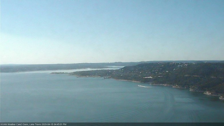 Lake Travis webcam, April 15, 2020 4:45 PM CT