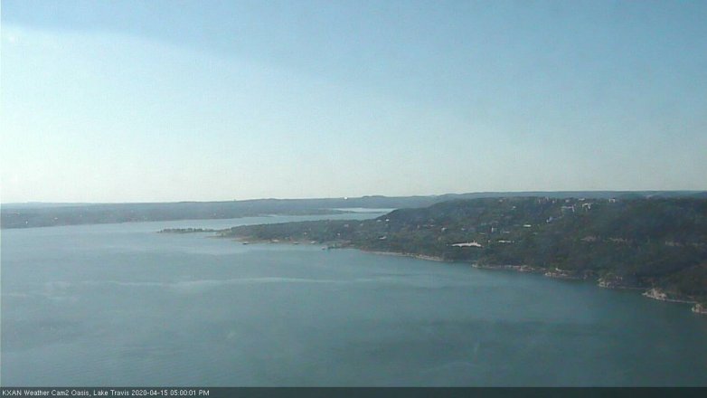 Lake Travis webcam, April 15, 2020 5:00 PM CT