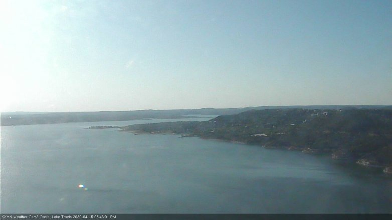 Lake Travis webcam, April 15, 2020 5:45 PM CT