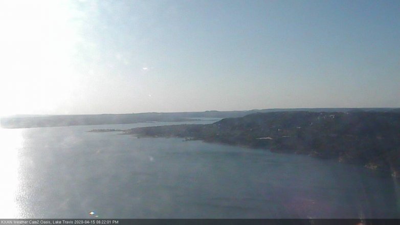 Lake Travis webcam, April 15, 2020 6:25 PM CT