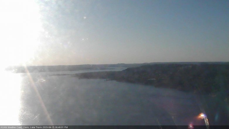 Lake Travis webcam, April 15, 2020 6:45 PM CT
