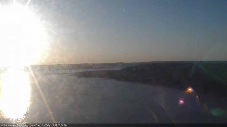 Lake Travis webcam, April 15, 2020 7:25 PM CT