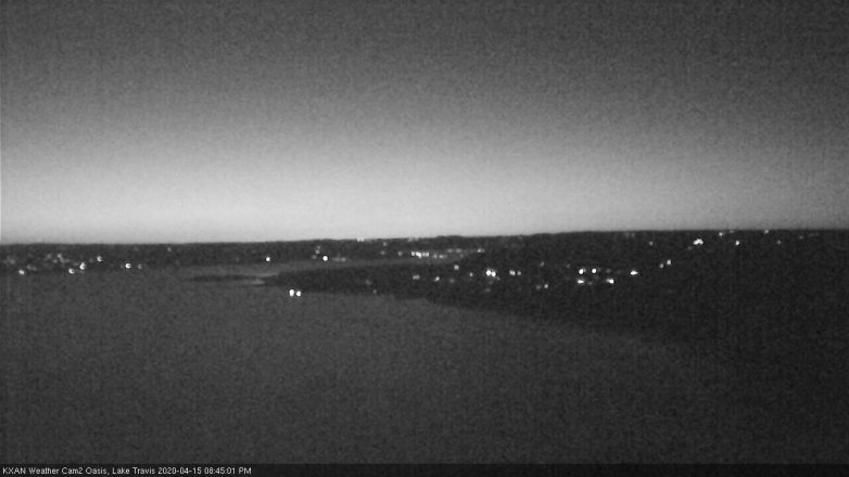 Lake Travis webcam, April 15, 2020 8:45 PM CT