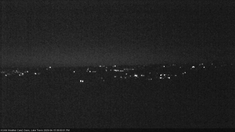 Lake Travis webcam, April 15, 2020 9:00 PM CT