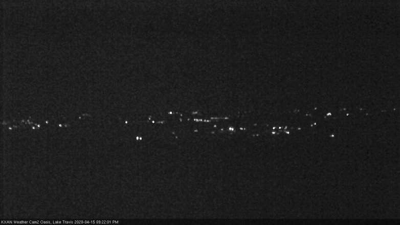 Lake Travis webcam, April 15, 2020 9:25 PM CT