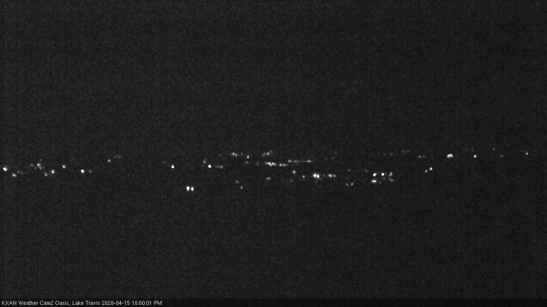 Lake Travis webcam, April 15, 2020 10:00 PM CT