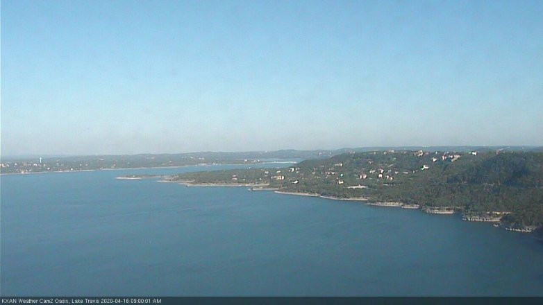 Lake Travis webcam, April 16, 2020 9:00 AM CT