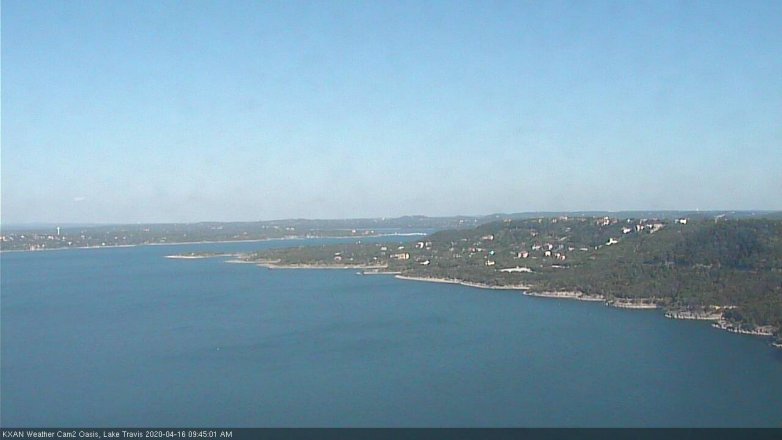 Lake Travis webcam, April 16, 2020 9:45 AM CT
