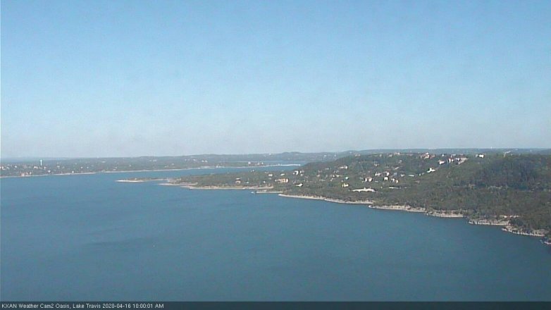 Lake Travis webcam, April 16, 2020 10:00 AM CT