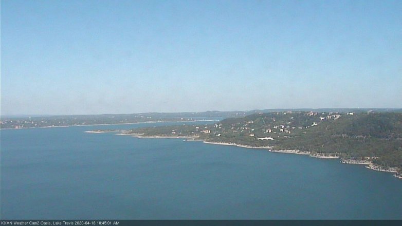 Lake Travis webcam, April 16, 2020 10:45 AM CT