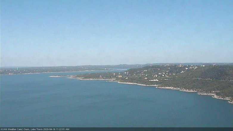 Lake Travis webcam, April 16, 2020 11:25 AM CT