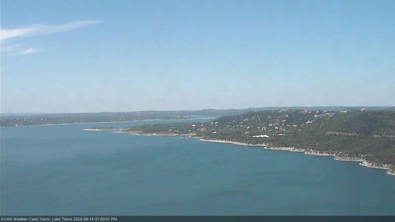 Lake Travis webcam, April 16, 2020 1:00 PM CT